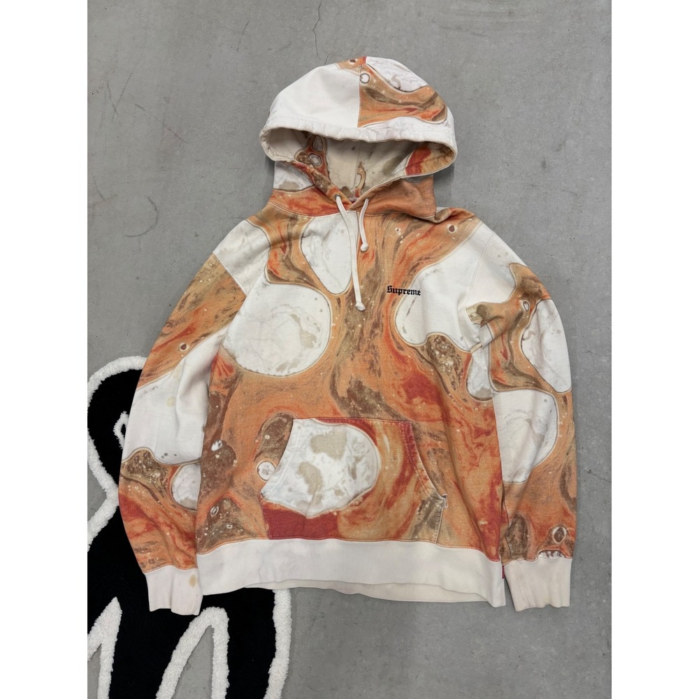 Supreme Andres Serrano B and S Hoodie Orange White FW17 Mens Large